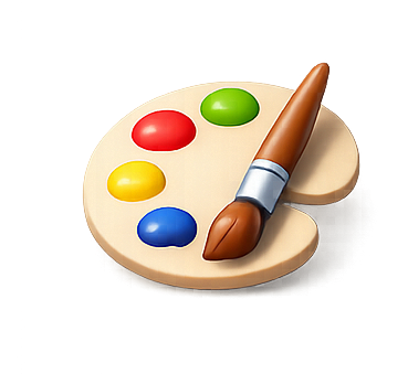 Icono de paleta para identidad visual y branding